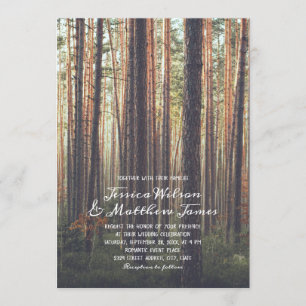 Invitation Mariage campagnard d'automne des pins forestiers r