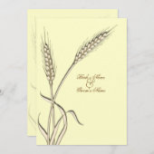 Invitation mariage campagnard de blé beige jaune (Devant / Derrière)