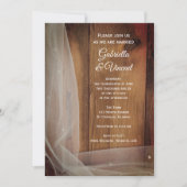 Invitation Mariage campagnard de bois de la grange (Devant)