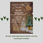 Invitation mariage campagnard de bois d'écorce rustique brun