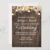 Invitation Mariage campagnard de bois d'Oiseau Tan (Devant)