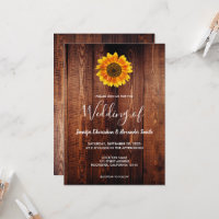 Mariage campagnard de bois rustique de tournesol a