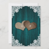 Invitation Mariage campagnard de dentelle fleurie turquoise e (Dos)