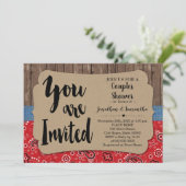 Invitation Mariage campagnard de douche pour couples occident (Debout devant)