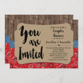 Invitation Mariage campagnard de douche pour couples occident (Devant / Derrière)