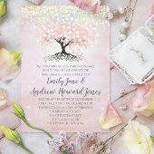 Invitation Mariage campagnard de feuilles d'arbre de coeur ro