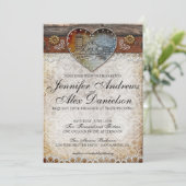 Invitation Mariage campagnard de grange rustique (Debout devant)