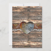 Invitation Mariage campagnard de grange rustique (Dos)