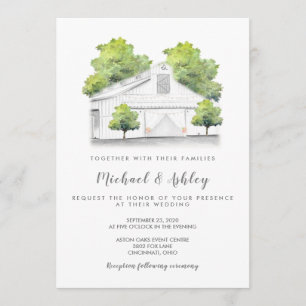 Invitation Mariage campagnard de grange rustique