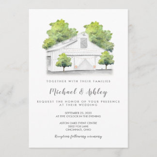 Invitation Mariage campagnard de grange rustique