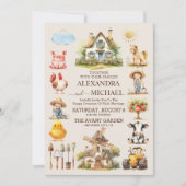 Invitation Mariage campagnard de la ferme de la ferme de cham (Devant)