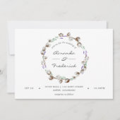 Invitation Mariage campagnard de lavande de coton d'aquarelle (Devant)