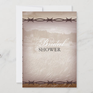 Invitation mariage campagnard de l'Ouest en fil barbelé