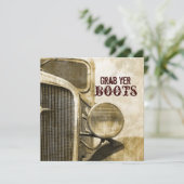 Invitation Mariage Campagnard de Style Western avec un Camion (Debout devant)