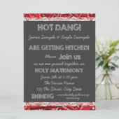 Invitation Mariage campagnard de tableau rouge Bandana (Debout devant)