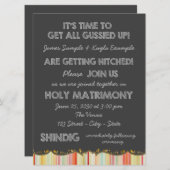 Invitation Mariage campagnard de tableau rouge orange jaune (Devant / Derrière)