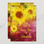 Invitation *~* Mariage campagnard de tournesol rustique de Bo (Devant / Derrière)