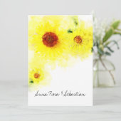 Invitation *~* Mariage campagnard de tournesol rustique jaune (Debout devant)