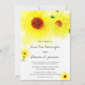 Invitation *~* Mariage campagnard de tournesol rustique jaune (Dos)
