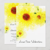 Invitation *~* Mariage campagnard de tournesol rustique jaune (Devant / Derrière)