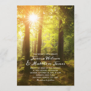 Invitation Mariage campagnard de verdure de la forêt rustique