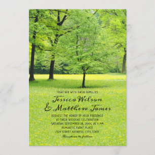 Invitation Mariage campagnard de verdure de l'arbre de printe