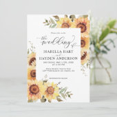 Invitation Mariage campagnard de verdure fleurie des tourneso (Debout devant)