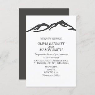 Invitation Mariage campagnard de Winter Rocky Mountain Lake