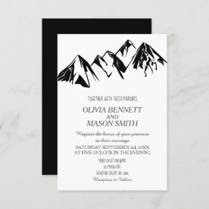 Invitation Mariage campagnard de Winter Rocky Mountain Lake