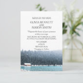 Invitation Mariage campagnard de Winter Rocky Mountain Lake (Debout devant)