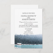 Invitation Mariage campagnard de Winter Rocky Mountain Lake (Devant / Derrière)
