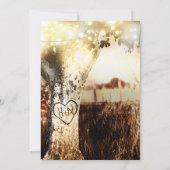 Invitation Mariage campagnard d'éclairage rustique de l'arbre (Dos)
