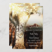 Invitation Mariage campagnard d'éclairage rustique de l'arbre (Devant / Derrière)