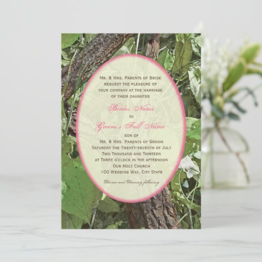 Invitation Mariage campagnard des bois (Debout devant)