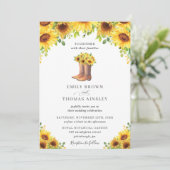 Invitation Mariage campagnard des bottes de Tournesol Russe (Debout devant)