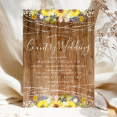 Invitation Mariage campagnard des lumières à chaîne de tourne