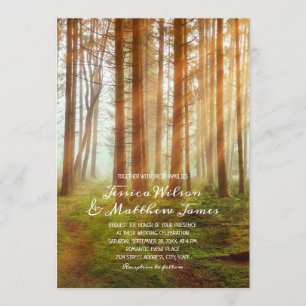 Invitation Mariage campagnard d'été de la forêt de pins rusti