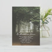 Invitation Mariage campagnard d'été des arbres verts de la fo (Debout devant)