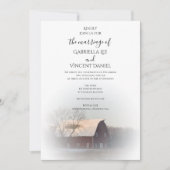 Invitation Mariage campagnard d'hiver de la grange couverte d (Devant)