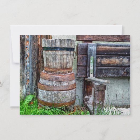 Invitation Mariage campagnard en bois russe (Dos)