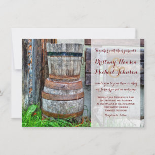 Invitation Mariage campagnard en bois russe