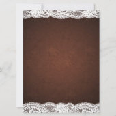 Invitation Mariage campagnard en dentelle Brown et blanche ru (Dos)