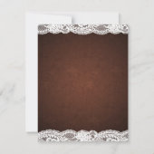 Invitation Mariage campagnard en dentelle Brown et blanche ru (Dos)
