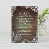 Invitation mariage campagnard en dentelle rustique moderne (Debout devant)