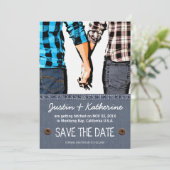 Invitation Mariage campagnard Enregistrer La Date Couple Poig (Debout devant)