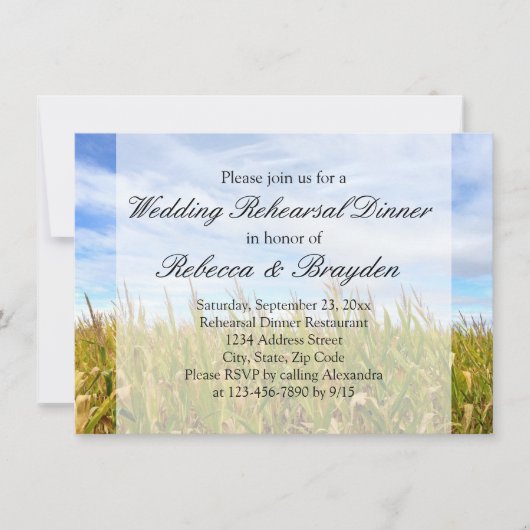 Invitation Mariage campagnard Farm Cornfield (Devant)