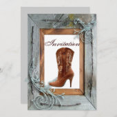 Invitation Mariage campagnard Fête des mariées Tea Party Invi (Devant / Derrière)