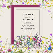 Invitation Mariage campagnard Fleur sauvage aquarelle