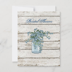 Invitation mariage campagnard fleur sauvage en bois blanc
