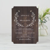 Invitation Mariage campagnard Floral Boho Rustique Grange Boi (Debout devant)